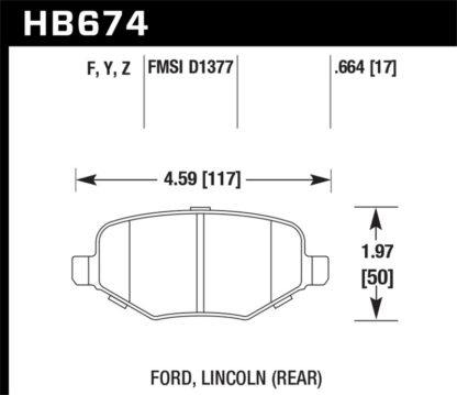 Hawk 11-19 Ford Explorer HPS 5.0 Rear Brake Pads - Image 2