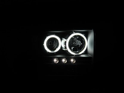 ANZO 2005-2007 Ford Excursion Projector Headlights w/ Halo Black w/ LED Strip (CCFL) 1pc - Image 2