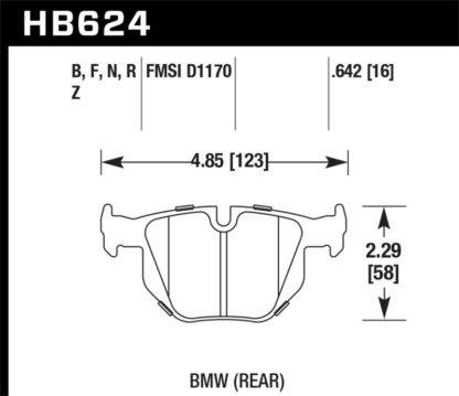 Hawk 2006-2006 BMW 330i HPS 5.0 Rear Brake Pads - Image 3