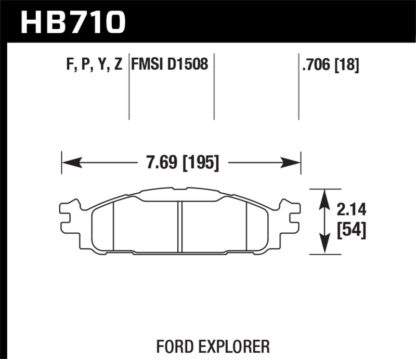 Hawk 11-13 Ford Explorer/12-13 Taurus SHO / 12-13 Lincoln MKS/MKT HPS Front Street Brake Pads - Image 2