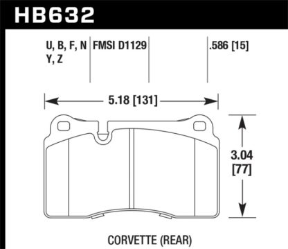 Hawk 09-11 Corvette Z06/09-13 ZR-1 (w/Carbon Ceramic Brakes & Iron Rotor) Rear DTC-70 Brake Pads - Image 4