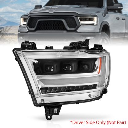 ANZO 19-20 Dodge Ram 1500 Tradesman LED Projector Headlights Plank Style w/Sequential Black (Driver) - Image 2