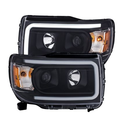 ANZO 2015+ GMC Canyon Projector Headlights w/ Plank Style Design Black w/ Amber - Image 2