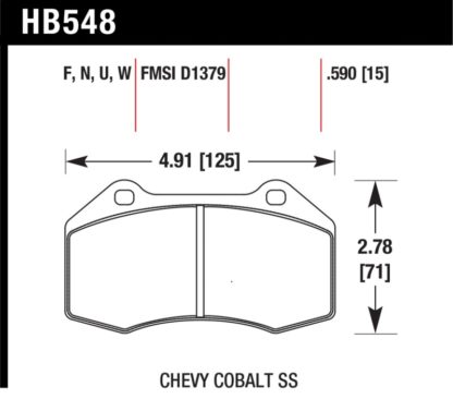 Hawk 08-10 Chevrolet Cobalt / HHR HPS 5.0 Front Brake Pads - Image 2