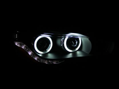 ANZO 2008-2015 Mitsubishi Lancer Projector Headlights w/ Halo Black (CCFL) - Image 2