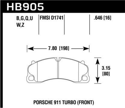 Hawk 18 Porsche 911 HPS 5.0 Front Brake Pads - Image 3