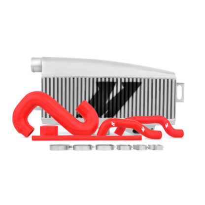 Mishimoto Subaru 02-07 WRX/04-07 STi Top-Mount Intercooler Kit - Powder Coated Silver & Red Hoses - Image 2