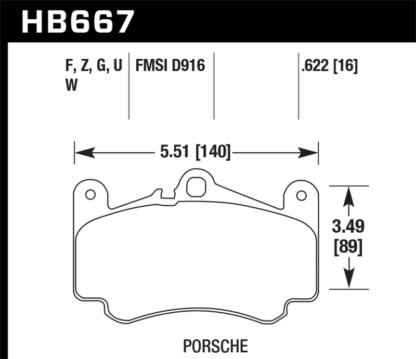 Hawk 02-05 Porsche 911 Carrera 4 Turbo Look/Carrera 4S Front HPS Street Brake Pads - Image 2