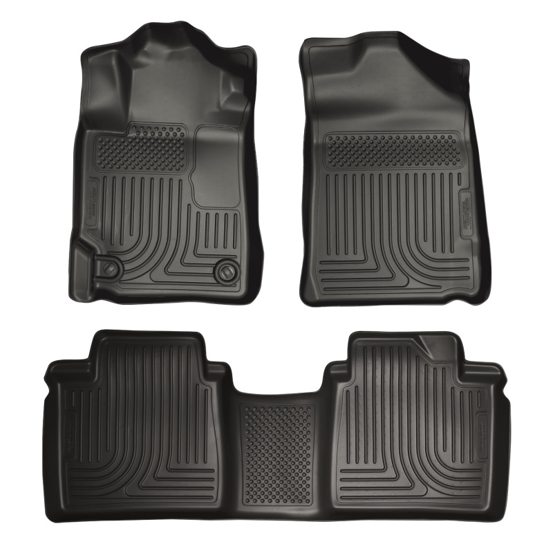 Husky Liners 07-11 Toyota Camry (All) WeatherBeater Combo Black Floor Liners (One Piece for 2nd Row) - Image 2