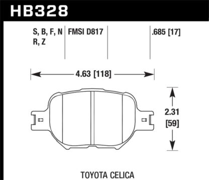 Hawk 2007-2008 Scion tC Spec HPS 5.0 Front Brake Pads - Image 2