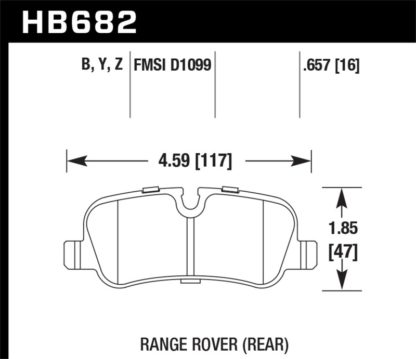 Hawk 05-09 Range Rover LR3 D1099 Performance Ceramic Street Rear Brake Pads - Image 4