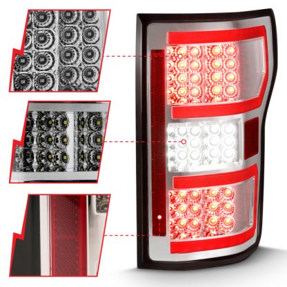 ANZO 2018-2019 Ford F-150 LED Taillight Chrome (Red Light Bar) (w/ Sequential) - Image 3