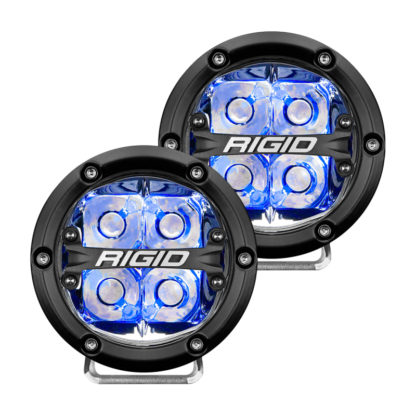 Rigid Industries 360-Series 4in LED Off-Road Spot Beam - Blue Backlight (Pair) - Image 2