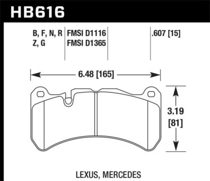 Hawk 08-11 Lexus IS-F / 05-06 M Benz CLK55 AMG / 07-08 CLK63 AMG DTC-60 Race Front Brake Pads - Image 3