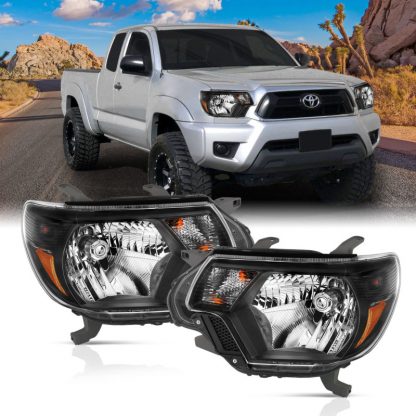 ANZO 2012-2015 Toyota Tacoma Crystal Headlights Black - Image 3