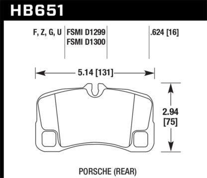 Hawk 07-08 Porsche 911 GT3/GT3 CUP / 08 911 GT2 /  07-08 911 Turbo Rear Ceramic Street Brake Pads - Image 4