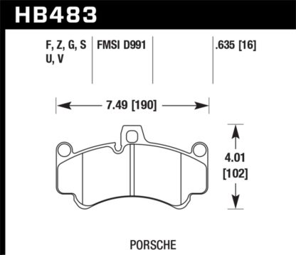 Hawk 08 Porsche 911 Targa 4/4S/03-05 911 GT2/04-08 GT3/07-08 Turbo PC Street Front Brake Pads - Image 2