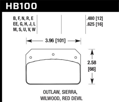 Hawk Wilwood Dynalite Caliper Blue 9012 Brake Pads - Image 3