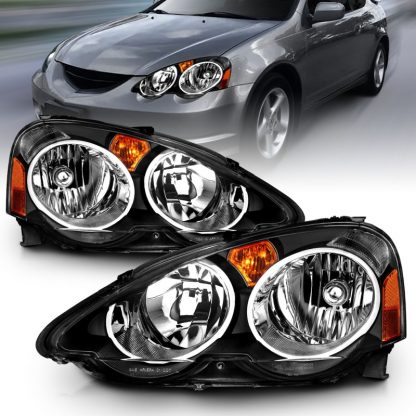 ANZO 2002-2004 Acura Rsx Crystal Headlights Black - Image 2