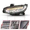 ANZO 16-17 Honda Civic Projector Headlights Plank Style Black w/Amber/Sequential Turn Signal - Image 9
