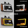 ANZO 07-14 Chevy Tahoe Projector Headlights w/ Plank Style Design Black w/ Amber - Image 8