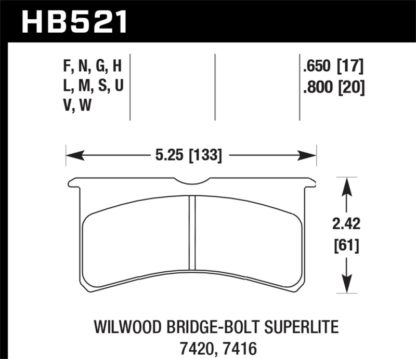 Hawk Wilwood Superlite DTC-30 Race Brake Pads - Image 3