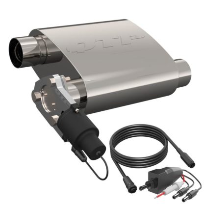 QTP 2.5in Weld-On 304SS Screamer Muffler Short Case w/Bolt-On QTEC Electric Cutout - Image 3