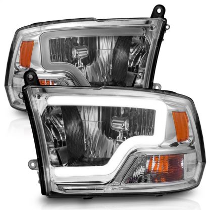 ANZO 2009-2018 Dodge Ram 1500/ 2500/ 3500 Crystal Headlights w/ Light Bar Chrome Housing - Image 3