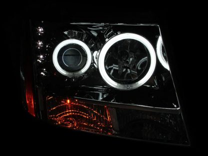 ANZO 2007-2013 Chevrolet Avalanche Projector Headlights w/ Halo Chrome - Image 2