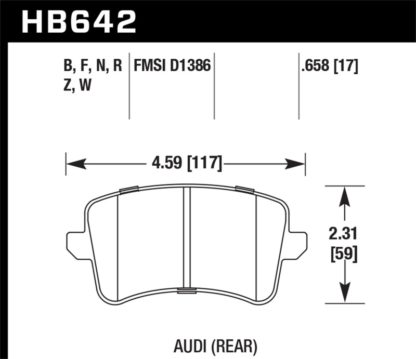 Hawk 2009-2014 Audi A4 HPS 5.0 Rear Brake Pads - Image 2