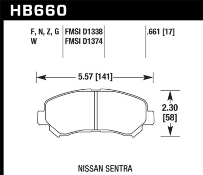 Hawk 09-14/16-18 Nissan Maxima HPS 5.0 Front Brake Pads - Image 2