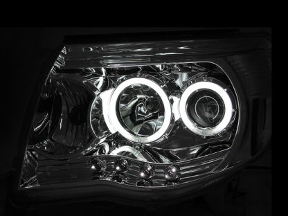 ANZO 2005-2011 Toyota Tacoma Projector Headlights w/ Halos Chrome - Image 2