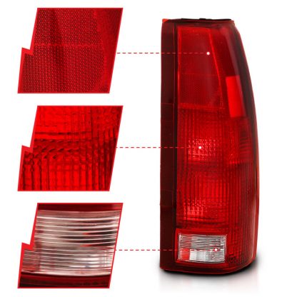 ANZO 1988-1999 Chevy C1500 Taillight Red/Clear Lens (OE Replacement) - Image 3