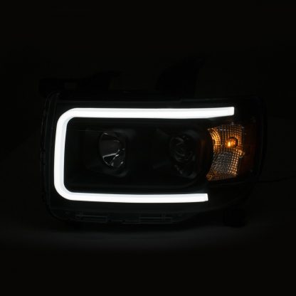 ANZO 2015+ GMC Canyon Projector Headlights w/ Plank Style Design Black w/ Amber - Image 8