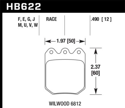 Hawk Wilwood DLS 6812 DTC-30 Brake Pads - Image 2