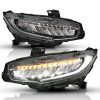ANZO 16-17 Honda Civic Projector Headlights Plank Style Black w/Amber/Sequential Turn Signal - Image 6