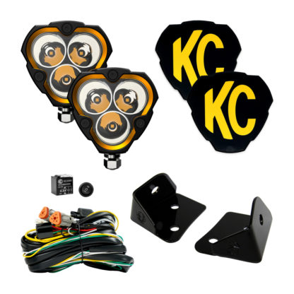 KC HiLiTES FLEX ERA 3 Vehicle Light System Kit Jeep JK Spot and A-Pillar Bracket