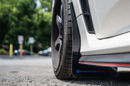 Rally Armor 17-18 Honda Civic Type R (Type R Only) UR White Mud Flap w/ Red Logo - Image 3