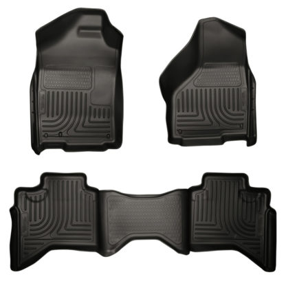 Husky Liners 03-08 Dodge Ram 1500/2500/3500 Quad Cab WeatherBeater Combo Black Floor Liners - Image 2