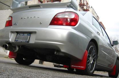 Rally Armor 02-07 Subaru WRX/STI/RS/2.5i (wagons req mod) UR Red Mud Flap w/ White Logo - Image 2