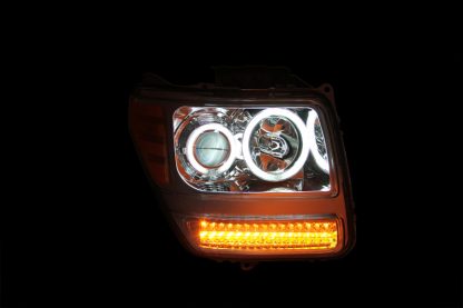 ANZO 2007-2012 Dodge Nitro Projector Headlights w/ Halo Chrome (CCFL) G2 - Image 2