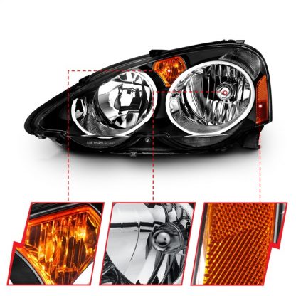 ANZO 2002-2004 Acura Rsx Crystal Headlights Black - Image 6