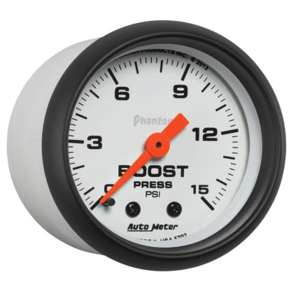 Autometer Phantom 52mm 0-15PSI Mechanical Boost Pressure Gauge - Image 3