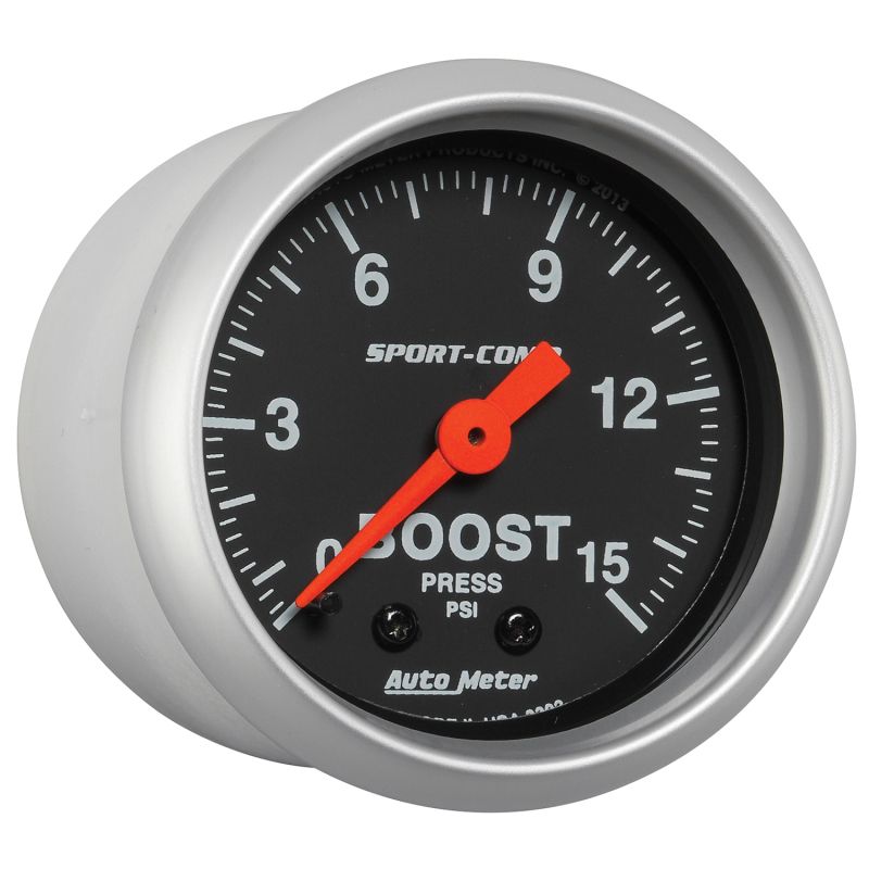 Autometer 2-1/16in 0-15 PSI Mechanical Sport-Comp Boost Pressure Gauge - Image 3