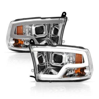 ANZO 09-18 Dodge Ram 1500 Plank Style Projector Headlights Chrome w/ Halo - Image 5