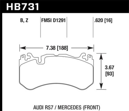 Hawk 15-17 Audi RS7 / 14-15 Mercedes G63 AMG / SL63 AMG HPS 5.0 Street Front Brake Pads - Image 4