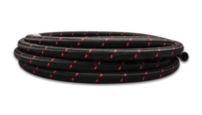 Vibrant -12 AN Two-Tone Black/Red Nylon Braided Flex Hose (2 foot roll) - Image 2