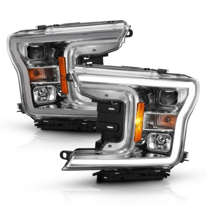 ANZO 2018-2019 Ford F-150 Projector Plank Style H.L. Chrome Amber (Without Switchback) - Image 7