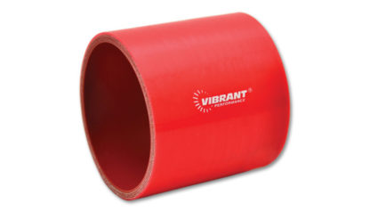 Vibrant 4 Ply Reinforced Silicone Straight Hose Coupling - 1in I.D. x 3in long (RED) - Image 2