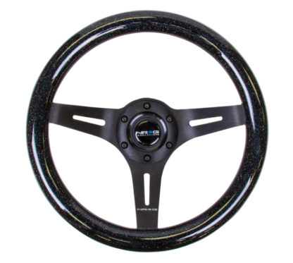 NRG Classic Wood Grain Steering Wheel (310mm) Black Sparkle w/Blk 3-Spoke Center - Image 3